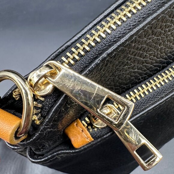 Italian Leather Purse Divina Firenze Black Brown Crossbody Shoulder Bag Italy - Picture 12 of 16